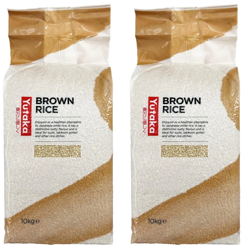 Yutaka Brown Rice 10kg (Pack of 2) | Premium Wholegrain Japanese Brown Rice | Nutritious, High-Fibre & Naturally Wholesome