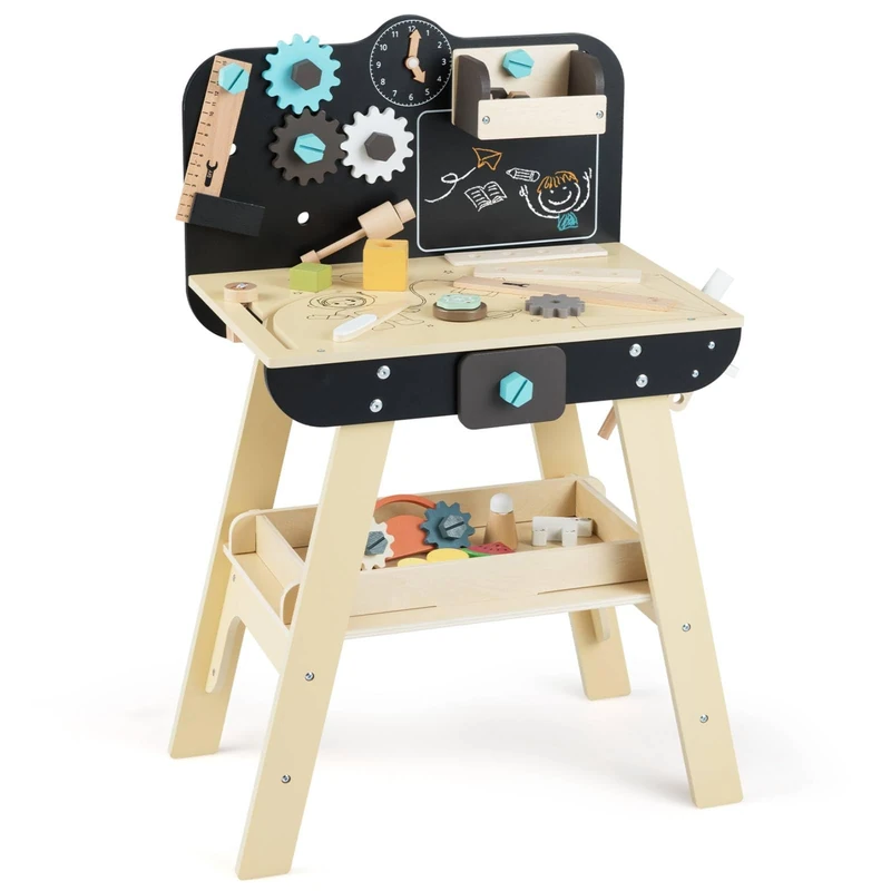 GYMAX Wooden Kids Workbench, Children Tool Bench (50 x 30 x 74 cm)