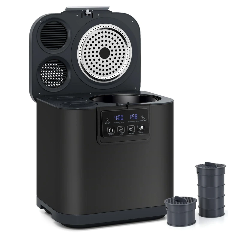 GiantexUK 4L Kitchen Electric Composter, Smart Automatic Countertop Compost Bin with Auto-Cleaning Mode, Carbon Filters & LED Display, Indoor Outdoor Odorless Food Waste Compost Machine