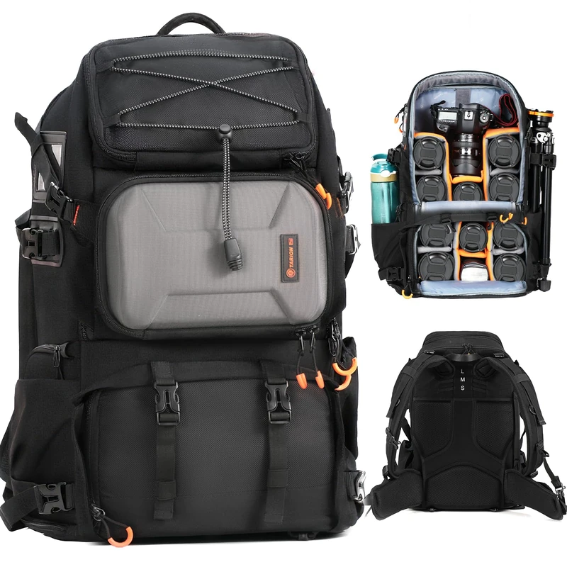 TARION Large Camera Backpack 30L- Professional DSLR Camera Bag with 17.3" Laptop Compartment Side Access Tripod Holder Waterproof Rain Cover PB02