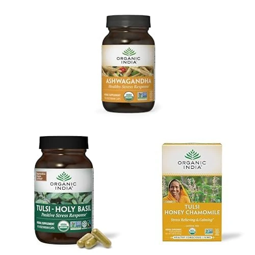 ORGANIC INDIA Relax & Restore Bundle - Ashwagandha & Tulsi Tea - Image 1