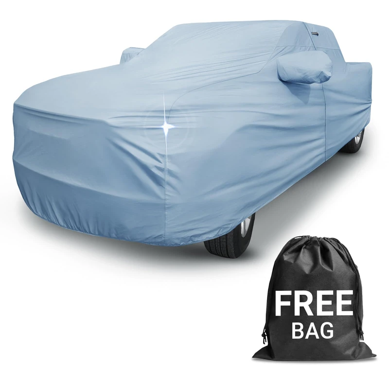 iCarCover 18-Layer SUV Car Cover Waterproof All Weather, UV Sun Protection Full Car Covers for Automobiles, F-150 250, C/K 3500, Silverado, Ram, Tundra, Sierra, Titan, Size T70 (See Size Chart)