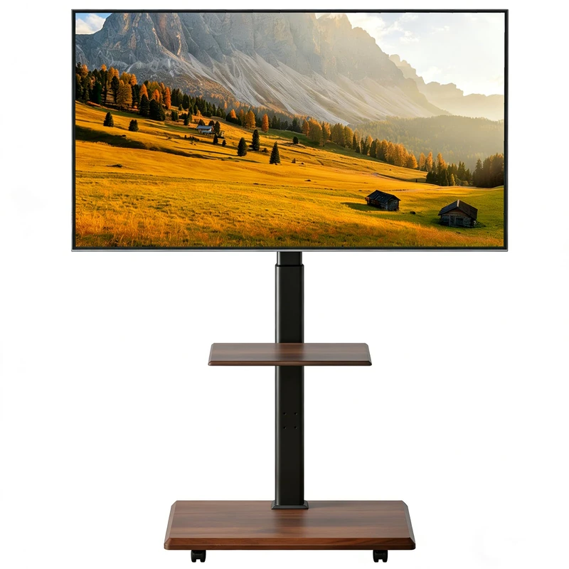 HOMFME Mobile TV Cart for 32-75 Inch TVs, Height Adjustable TV Stand