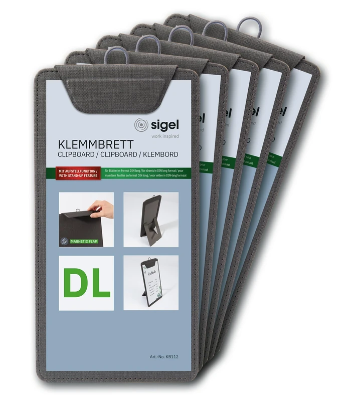 SIGEL KB112/5 Menu clipboard - 5 Pieces - DL - Anthracite - Image 1