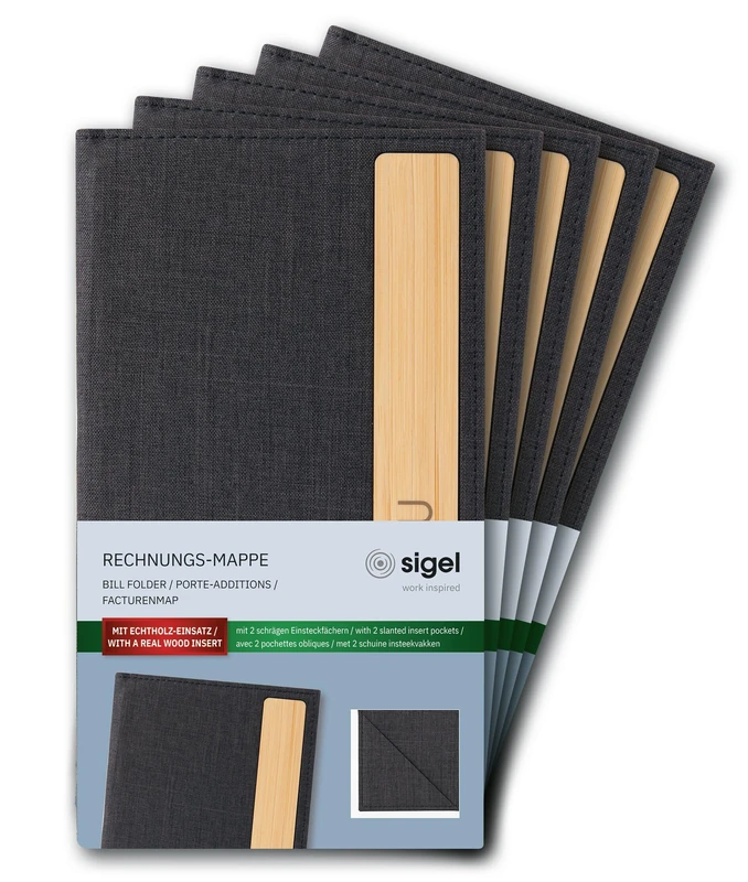 SIGEL RM220/5 Bill Folder - 5 Pieces - Dark Grey/Beige - Image 1