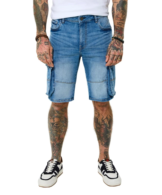Joe Browns Men's Classic Cargo Style Denim Shorts, Regular, Blue, UK 30