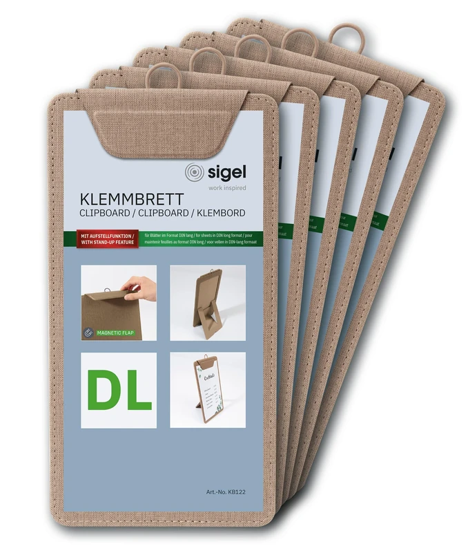 SIGEL KB122/5 Menu clipboard - 5 Pieces - DL - Beige - Image 1