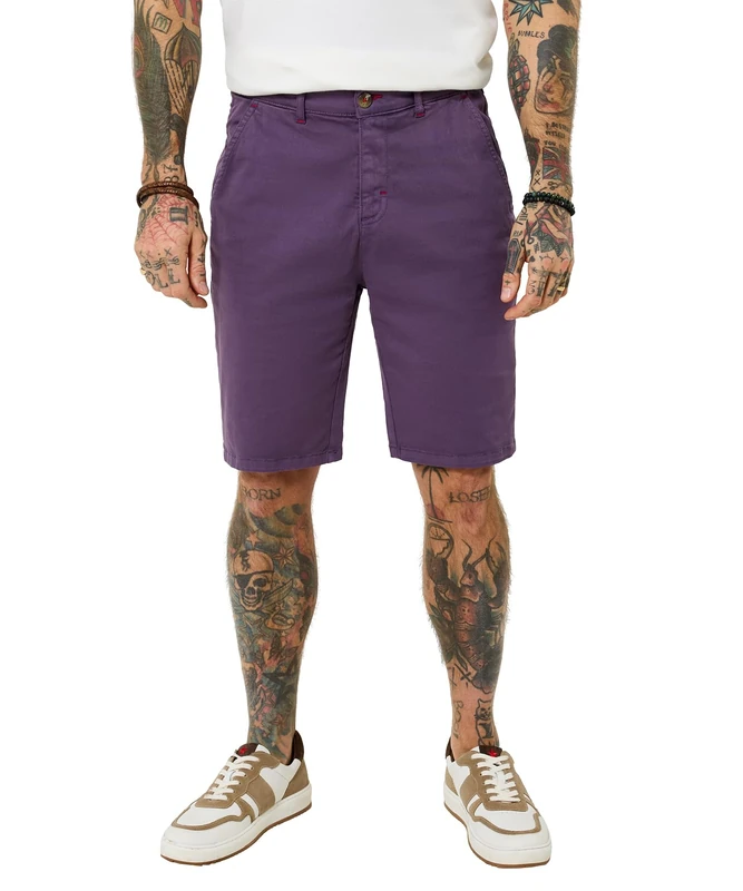 Joe Browns Men's Classic Chino Style Shorts, Regular, Purple, UK 32