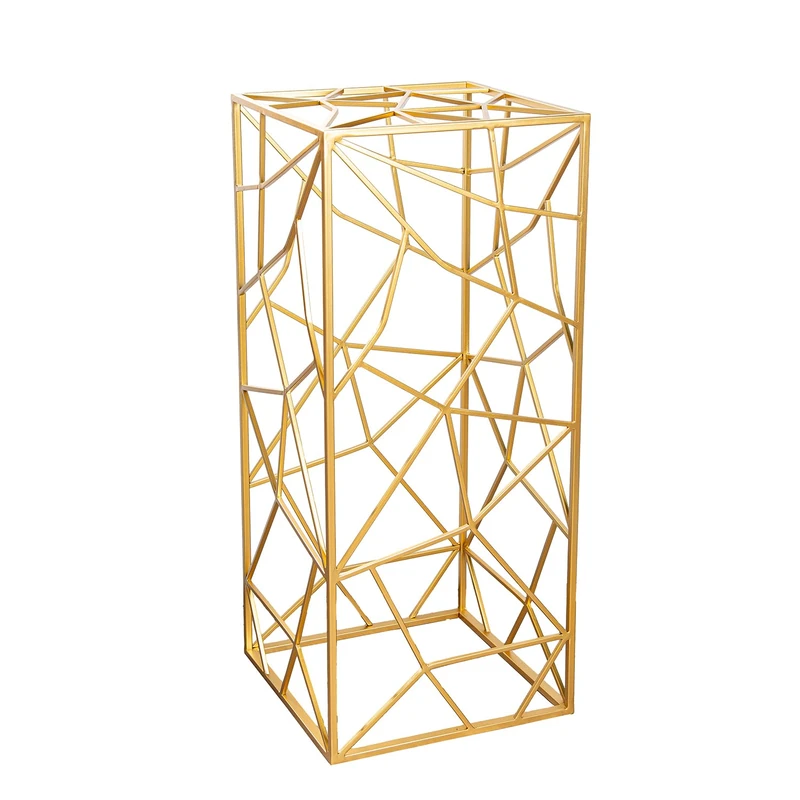 Casablanca Set of 2 Decorative Columns Accurate Metal Rectangular Gold Height 82 cm x Width 36 cm Metallic Look
