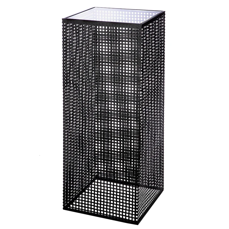 Casablanca Retino Column Made of Glass and Metal - Black - Height 100 cm x Width 27 cm - Decoration Column - Image 1