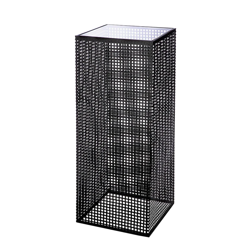 Casablanca Retino Column Made of Glass and Metal – Black – Height 70 cm x Width 27 cm – Decorative Column - Image 1