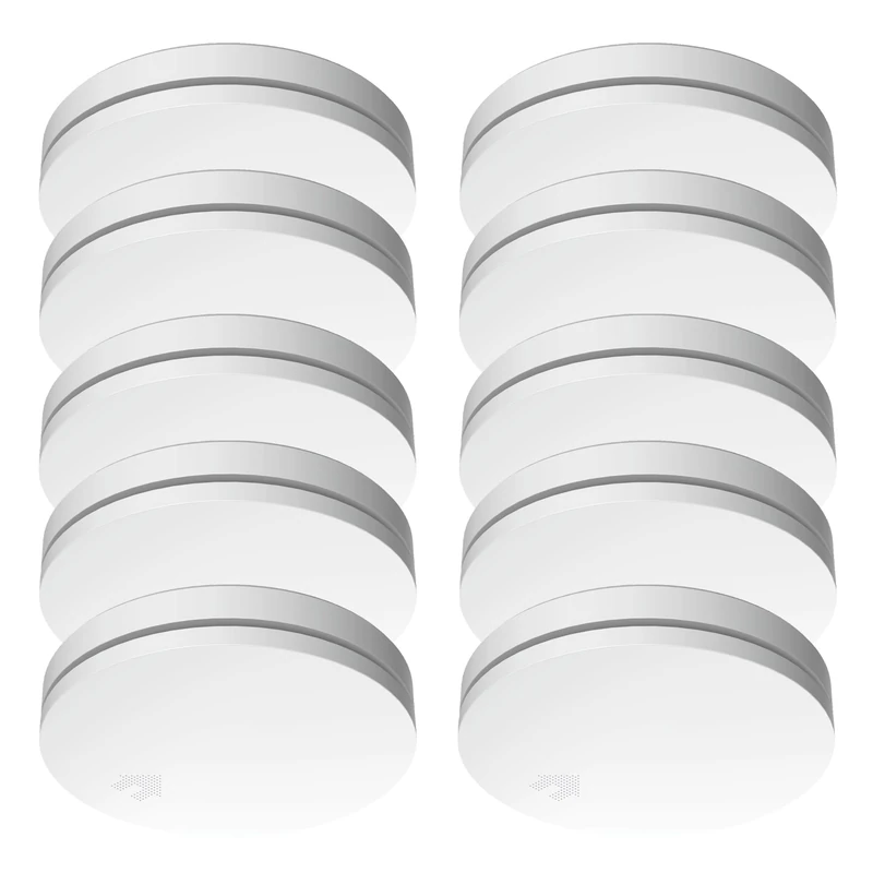 10-Pack ELRO FS4610 | Thinnest Smoke Detector in the World | 10-Year Battery | Complies with European Standard EN14604 | White | Set of 10