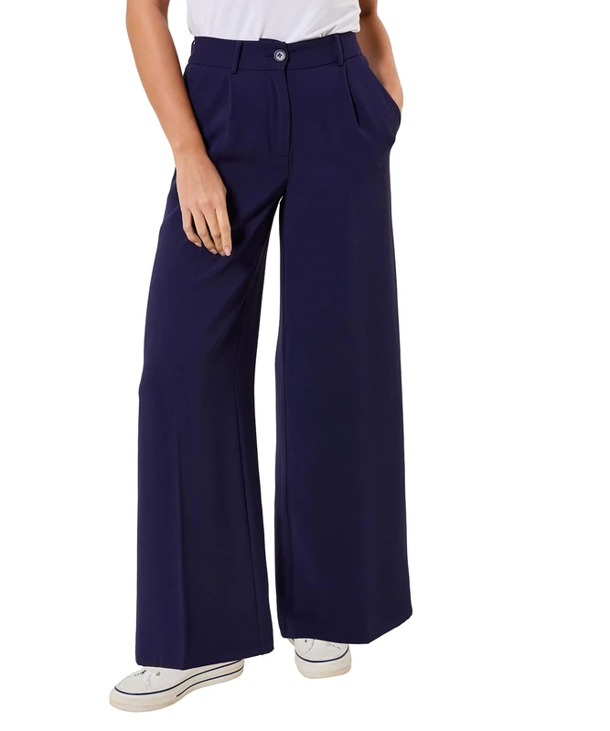 Joe Browns Women's Tailored Wide Leg Trousers, Regular, Blue, UK 24