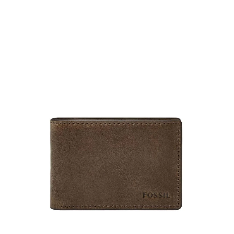 Fossil Derrick Men's Grey Leather Wallet, ML4702147