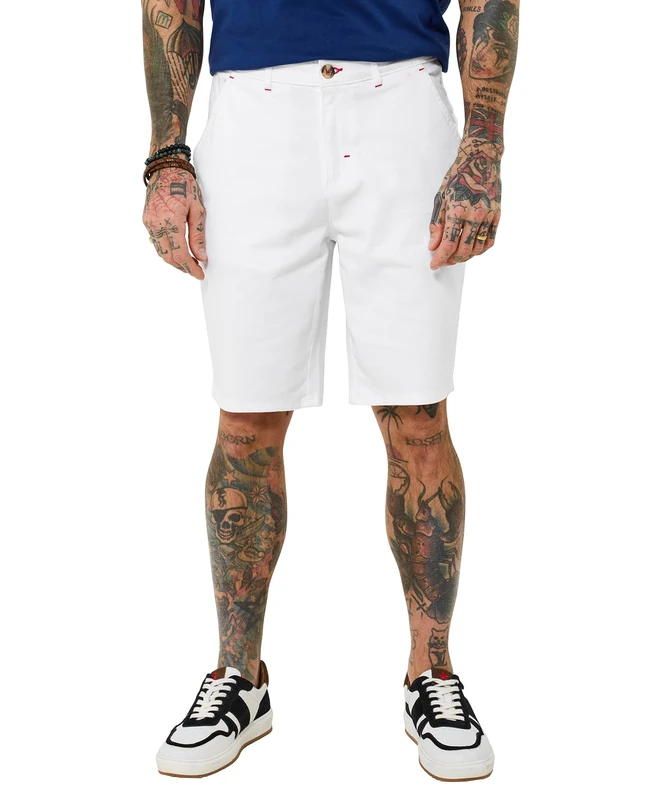 Joe Browns Men's Classic Chino Style Shorts, Regular, White, UK 30