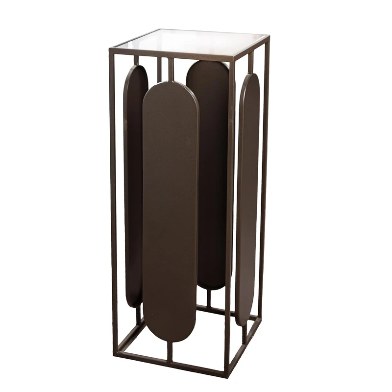 Casablanca Zulu Pillar Made of Metal, Anthracite-Coloured, Metallic Look, Height 70 cm x Width 27 cm, Decorative Column - Image 1