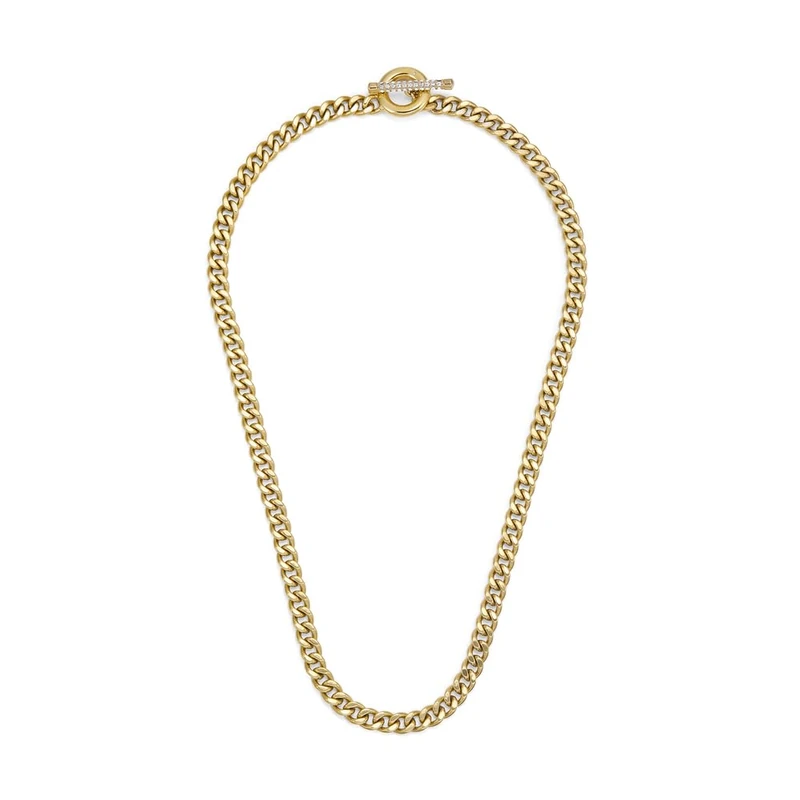 Fossil Carlie T-Bar Women's Gold-Tone Stainless Steel Necklace, JF04956710 - Image 1