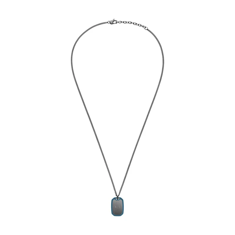 Armani Exchange Men's Gunmetal Stainless Steel Necklace, AXG0171060