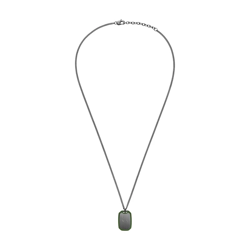 Armani Exchange Men's Gunmetal Stainless Steel Necklace, AXG0170060
