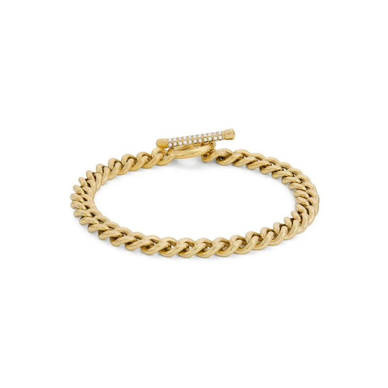 Fossil Carlie T-Bar Women's Gold-Tone Stainless Steel Bracelet, JF04957710