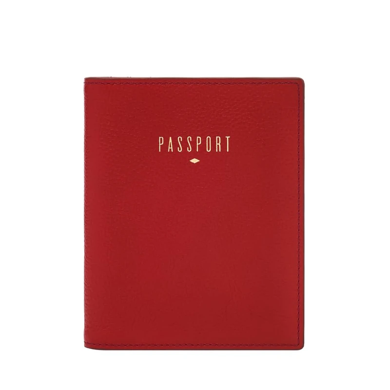 Fossil Women's Red Leather Passport Case, SLG1499611