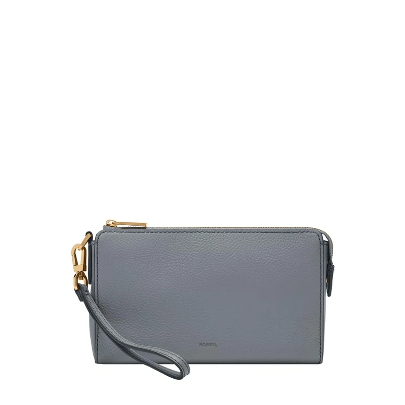 Fossil Women's Blue Leather Wristlet, SLG1619450