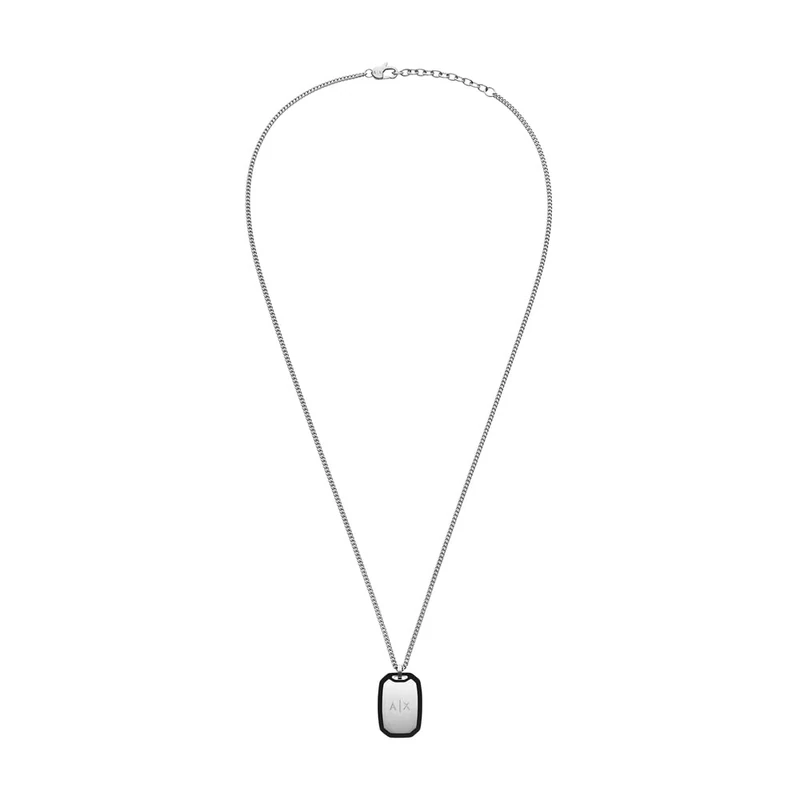 Armani Exchange Men's Silver-Tone Stainless Steel Necklace, AXG0169040