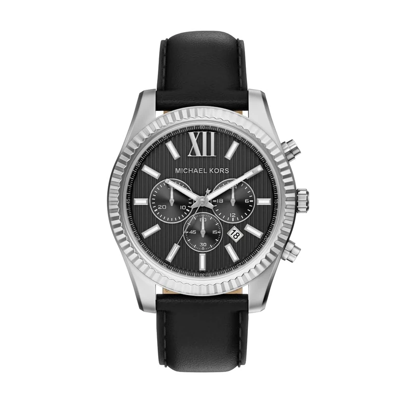Michael Kors Lexington Men's 45MM Silver-Tone Stainless Steel Watch, MK9256