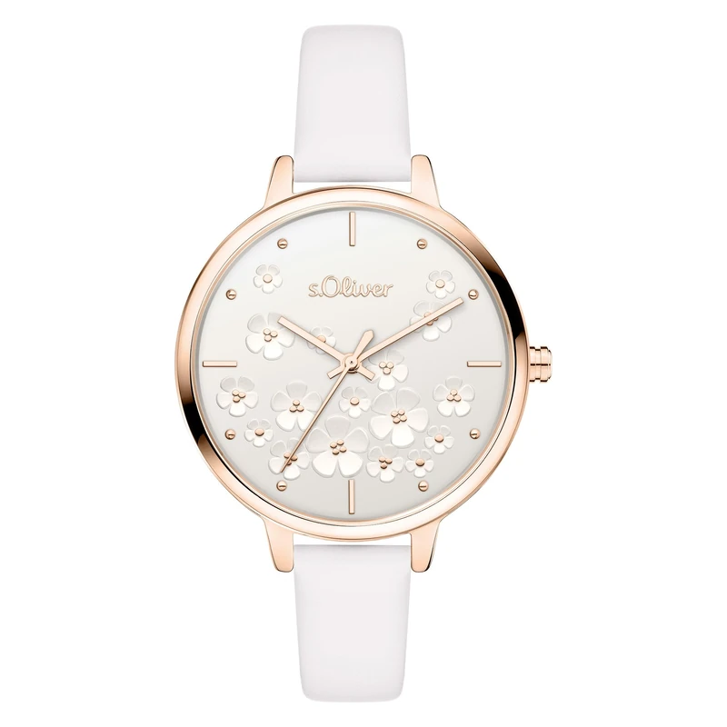 s.Oliver Women's Watch - Round - Rose Gold - 36 mm - Elegant Women's Watch Made of Metal with Quartz Movement - 3 ATM Waterproof - Scratch-Resistant