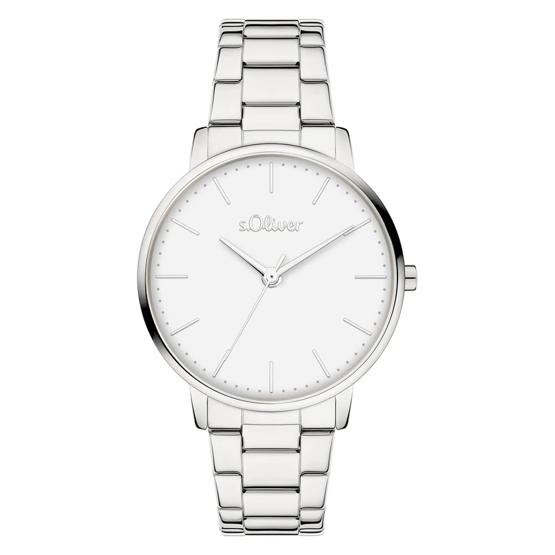 s.Oliver Women's Watch - Round - Silver - 16 mm - Elegant Women's Watch Made of Metal with Quartz Movement - 3 ATM Waterproof - Scratch-Resistant