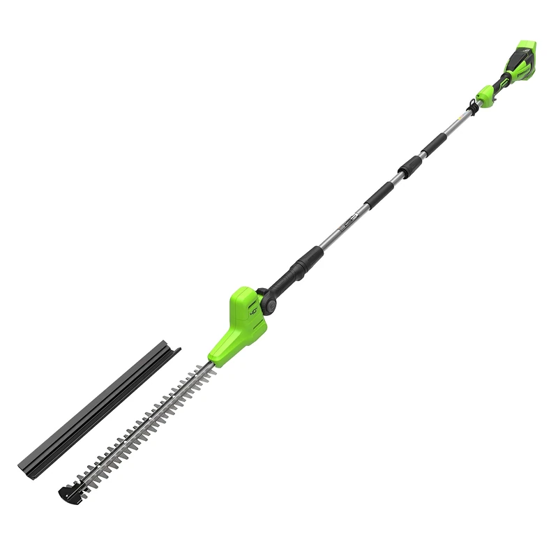 Greenworks 40V Cordless Pole Hedge Trimmer with Split Shaft, 51cm Dual Action Blades, Cuts up to 28mm Thick Branches, 112.5° Head Pivot, 3200SPM WITHOUT Battery & Charger, 3 Year Guarantee PH40B01-01