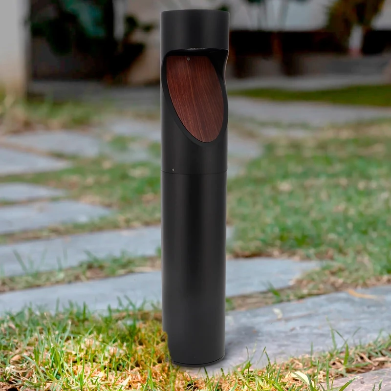 M Ledme Milu Black 10W LED Bollard 1000 Lumens Adjustable Color Temperature from Warm White to Cool White (CCT), IP65 Waterproof, Height 80 cm, for Garden, Patio, Entryways and Patios.