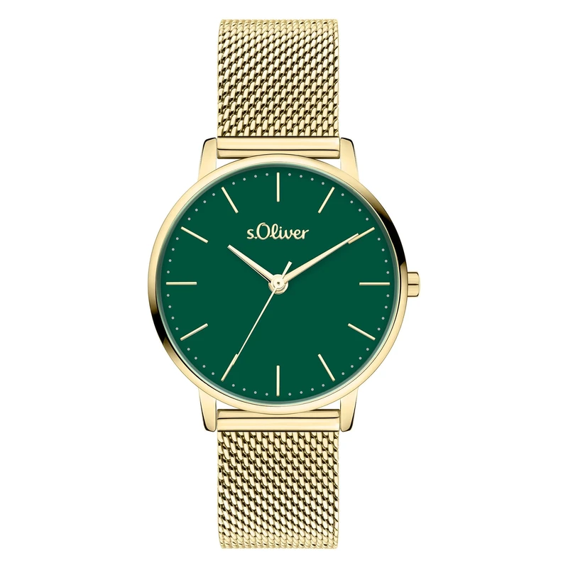 s.Oliver Women's Watch - Round - Gold - 16 mm - Elegant Women's Watch Made of Metal with Quartz Movement - 3 ATM Waterproof - Scratch-Resistant