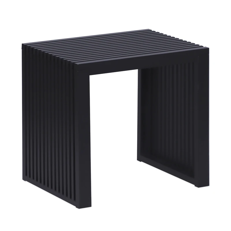 Relaxdays bamboo bench for kitchen, hallway, bathroom, or bedroom, 43x45x33 cm, black