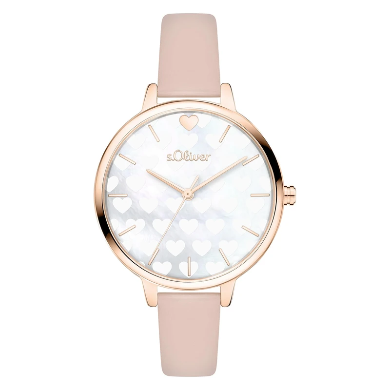 s.Oliver Women's Watch - Round - Rose Gold - 36 mm - Elegant Women's Watch Made of Metal with Quartz Movement - 3 ATM Waterproof - Scratch-Resistant
