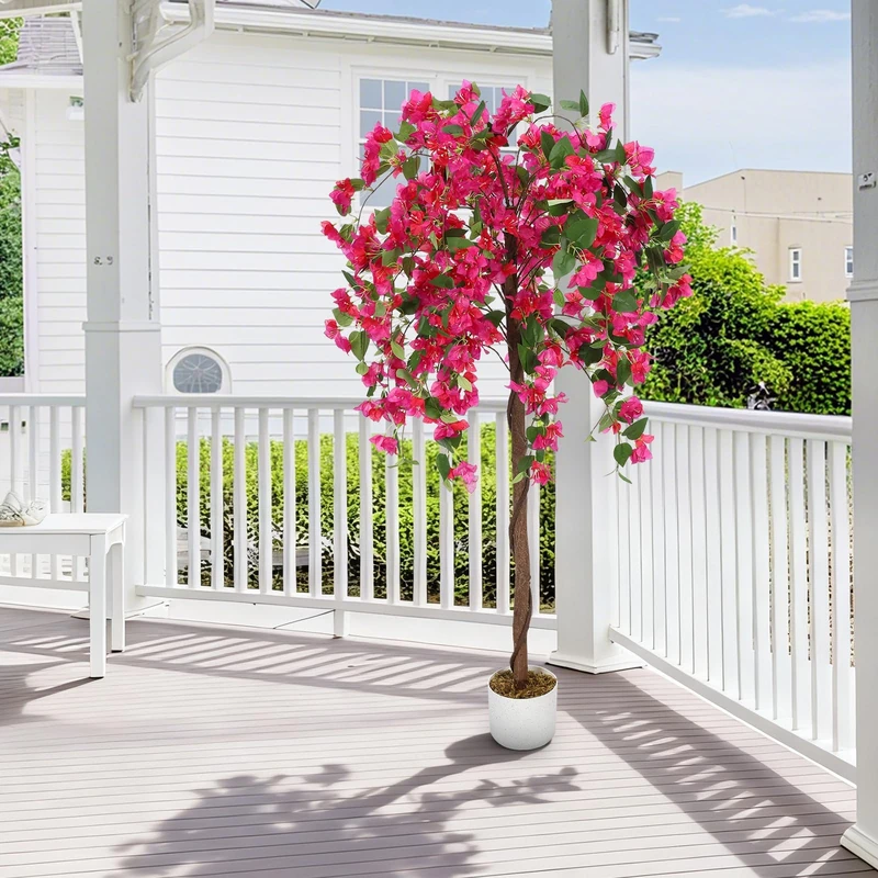 GarveeLife Artificial Plant Bougainvillea Tree Hardy Artificial Bougainvillea Plant 90 cm / 120 cm / 150 cm Flowers Artificial Tree in Pot