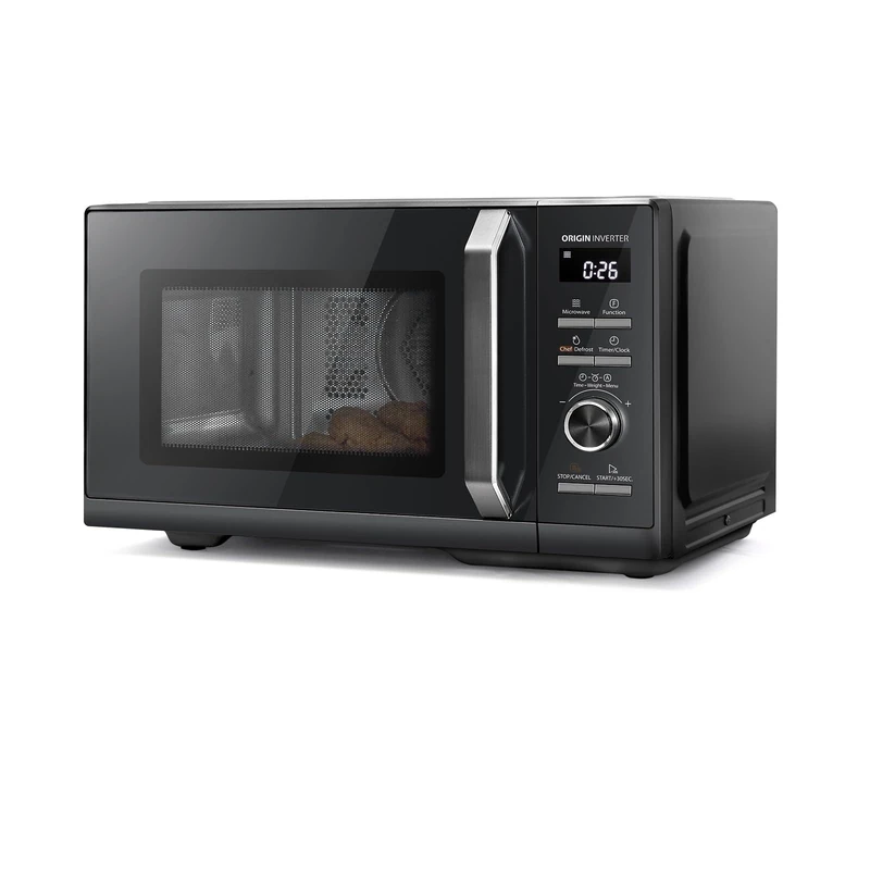 Toshiba Black Microwave 25Liter 900W Digital Microwave Oven With Origin Inverter, Chef Defrost, 10 Power Levels, 7 Auto Menus, Clock &Timer, Easy Clean, Perfect for 10'' Pizza, MW3-AM25PFI(BK)