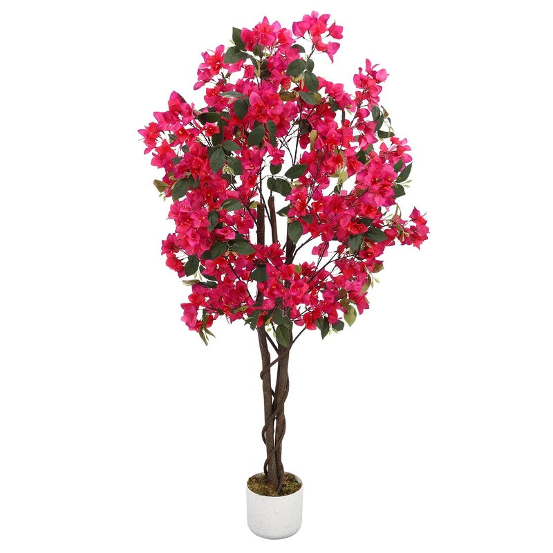 GarveeLife Artificial Plant Bougainvillea Tree Hardy Artificial Bougainvillea Plant 120 cm / 150 cm Flowers Artificial Tree in Pot - Image 1