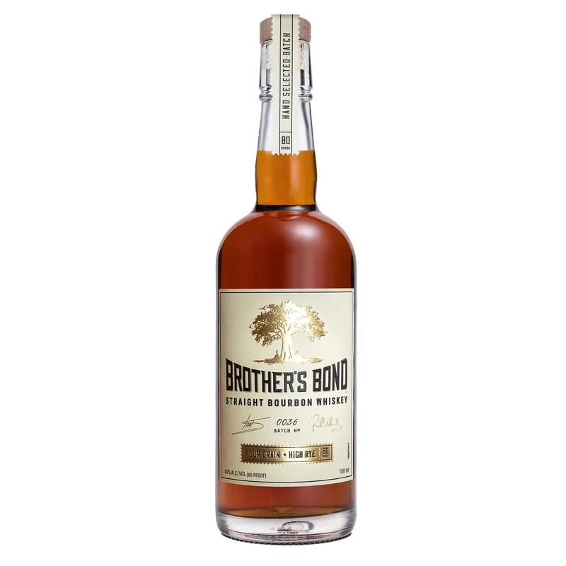 Brother’s Bond Straight Bourbon Whiskey 700ml - 40% ABV Four Grain American Whiskey - Smooth Oak and Vanilla Finish