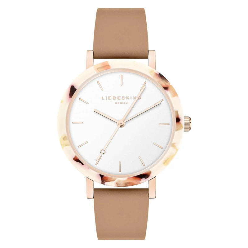 Liebeskind Berlin Women's Watch, Round, Rose Gold, 37 mm, Elegant Women's Watch Made of Polished Stainless Steel with Quartz Movement, Analogue Watch, 3 ATM Waterproof, Scratch-Resistant