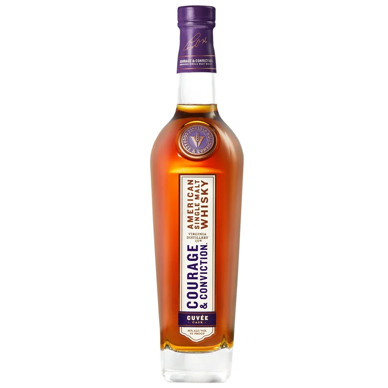 Courage & Conviction Signature Series Cuvée Cask Single Malt 700ml - 46% ABV American Whisky Matured in Cuvée Wine Casks - Sophisticated Fruit Forward Depth - Image 1