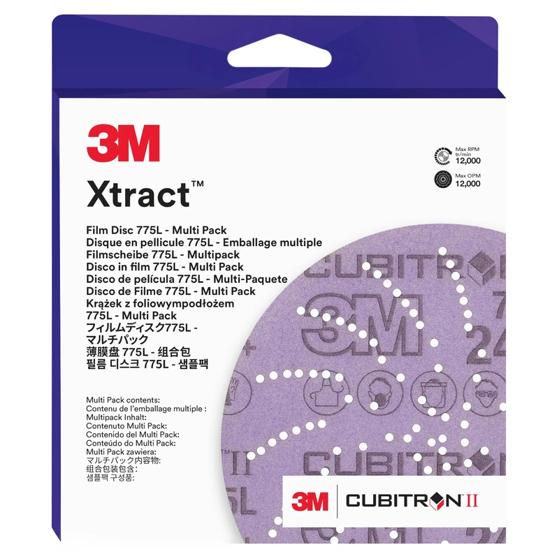 3M Xtract Cubitron II Film Disc 775L, 500+ 3MIL, 152.4 mm x NH, 50/Package