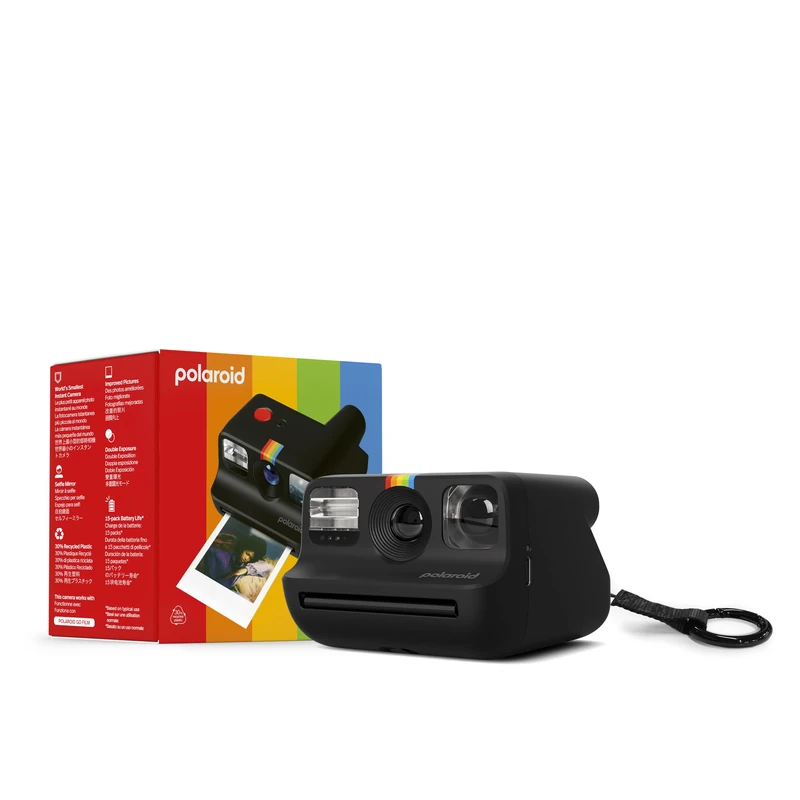 Polaroid - Bundle Instant Camera Go Gen 2 Black + Black Clip - Image 1