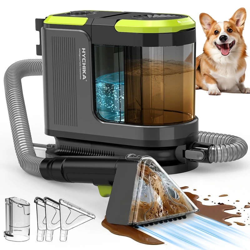 HYCHIKA Carpet Washers Spot Cleaner, 1800w 17 kPa Portable Carpet Cleaner Machines and Upholstery Cleaner,Lightweight Handheld Carpet Washer, Perfect for Carpets, Rugs, Stairs and Cars - Image 1