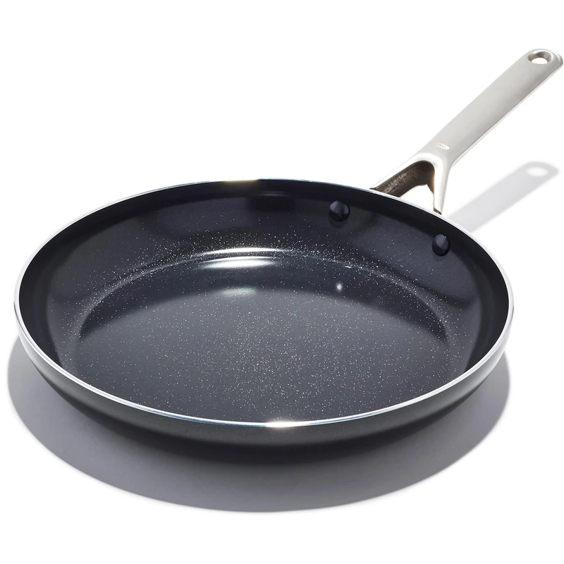 OXO Agility Series 30cm Frying Pan Skillet – No-PFAS Ceramic Non-Stick, Quick-Heating Aluminium, Induction-Ready Base, Oven & Dishwasher Safe, Sturdy Stainless Steel Handle, Chip-Resistant Rim