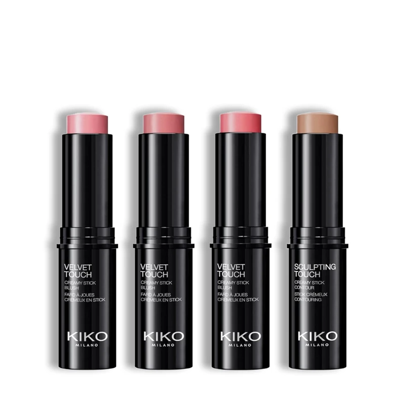 KIKO Milano Velvet Touch Creamy Stick Blush 08 + 06 + Contour 203 + 07| Stick blush: creamy texture and radiant finish