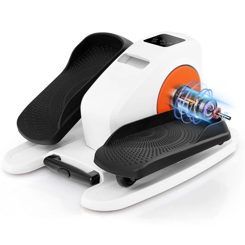SPOTRAVEL Elliptical Pedal Exerciser, Portable Pedal Machine (White+Orange)