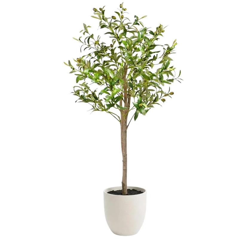 Clove, Artificial Plant Large Olive Tree 120 cm – Decorative, Tree, Home Decoration, for Indoors, Offices, Hotels, Events, Realistic Artificial Plant with Mediterranean Details - Image 1