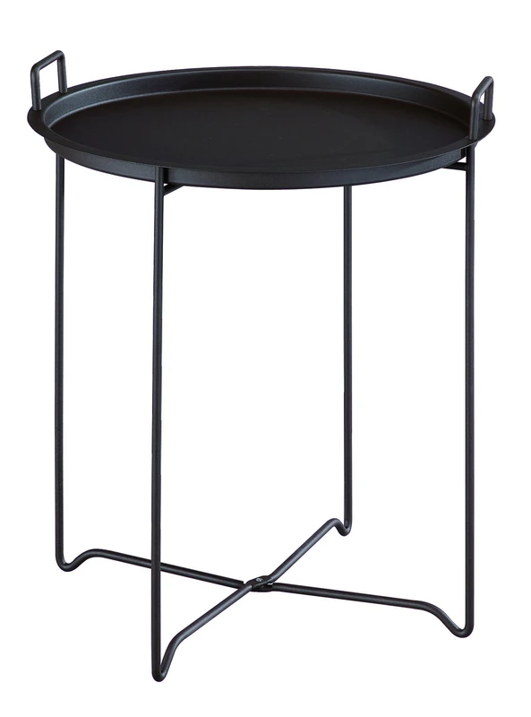 A ASPECT Niro Foldable Side Table With Tray,Removable Serving Tray,Dark Brown