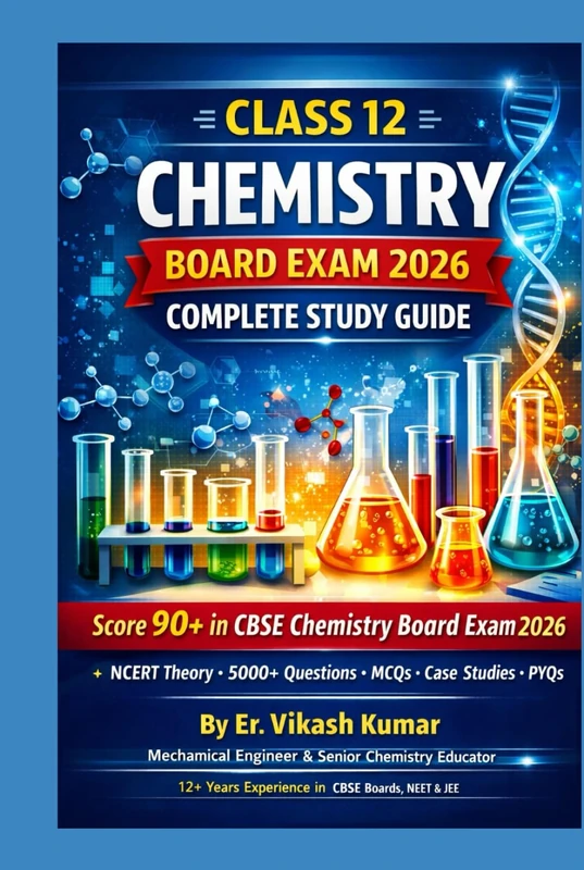Class 12 Chemistry Board Exam 2026 – Complete Study Guide: NCERT-Based Theory, 5000+ Practice Questions, MCQs, Assertion–Reason, Case-Based Questions & PYQs As per CBSE New Exam Pattern